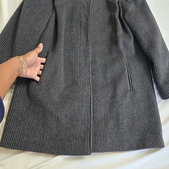 Vintage Karen Womens Wool Cashmere Peacoat Size Medium Black Gray 80s Whimsigoth - Picture 3 of 13